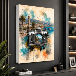 İzmir Kamera Temalı 3D Lightbox Duvar Tablosu