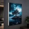 Gece Gökyüzü ve Kuşlar Temalı Işıklı Lightbox Tablo