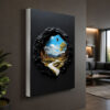 Doğa Geçidi Manzaralı 3D Lightbox Işıklı Duvar Tablosu