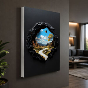 Doğa Geçidi Manzaralı 3D Lightbox Işıklı Duvar Tablosu