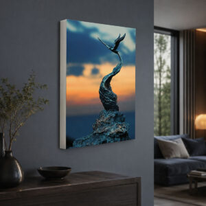 Barış ve Özgürlük Temalı Kuş Figürlü Lightbox Işıklı Tablo