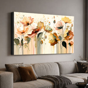 Renkli Çiçek Desenli Panoramik 3D Lightbox Işıklı Tablo