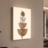 Minimalist Line Art Modern Geometrik Yaprak Tasarımlı 3D Lightbox Işıklı Tablo
