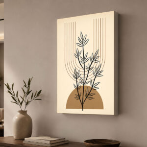 Minimalist Line Art Bitki Desenli 3D Lightbox Işıklı Duvar Tablosu