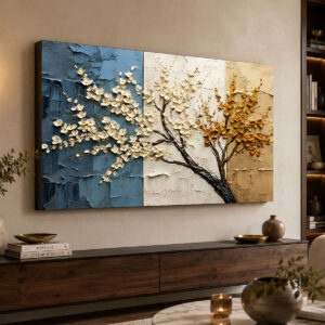 Modern Çiçek Dalı Desenli 3D Lightbox Işıklı Tablo