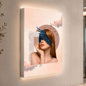 Sanatsal Kadın Portresi 3D Lightbox Işıklı Tablo