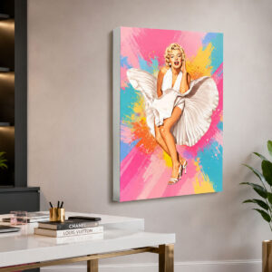 Renkli Marilyn Monroe Esintili 3D Lightbox Işıklı Tablo
