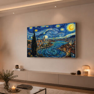 Van Gogh Tarzı İstanbul Manzaralı 3D Lightbox Işıklı Tablo