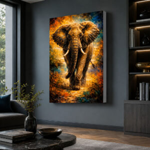 Renkli Fil Figürlü 3D Lightbox Işıklı Duvar Tablosu Özel Seri