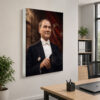 Klasik Atatürk Portre LED Işıklı Dekoratif Lightbox Tablo
