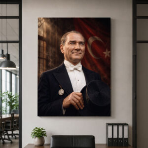 Klasik Atatürk Portre LED Işıklı Dekoratif Lightbox Tablo