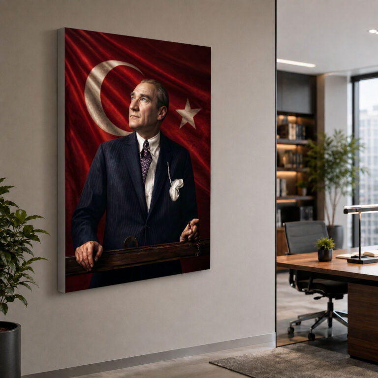 Atatürk Türk Bayrağı Işıklı LED Lightbox Tablo