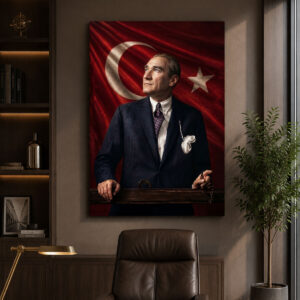 Atatürk Türk Bayrağı Işıklı LED Lightbox Tablo