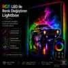 RGB LED Renk Değiştiren Neon Muscle Car Lightbox Tablo