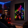 RGB LED Renk Değiştiren Neon Muscle Car Lightbox Tablo