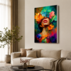 Çiçekli Kadın Portre Tasarımlı LED Işıklı Lightbox Tablo