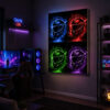 RGB LED Renk Değiştiren Neon Motorcu Kaskı Lightbox Tablo