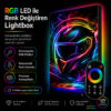 RGB LED Renk Değiştiren Neon Motorcu Kaskı Lightbox Tablo