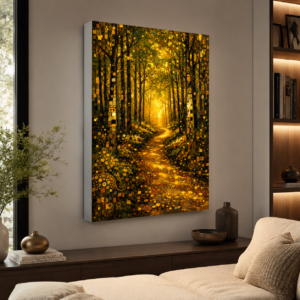 Gün Işıklı Orman Yolu Tasarımlı LED Işıklı Lightbox Tablo