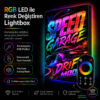 RGB LED Renk Değiştiren Speed Garage Drift Lightbox Tablo