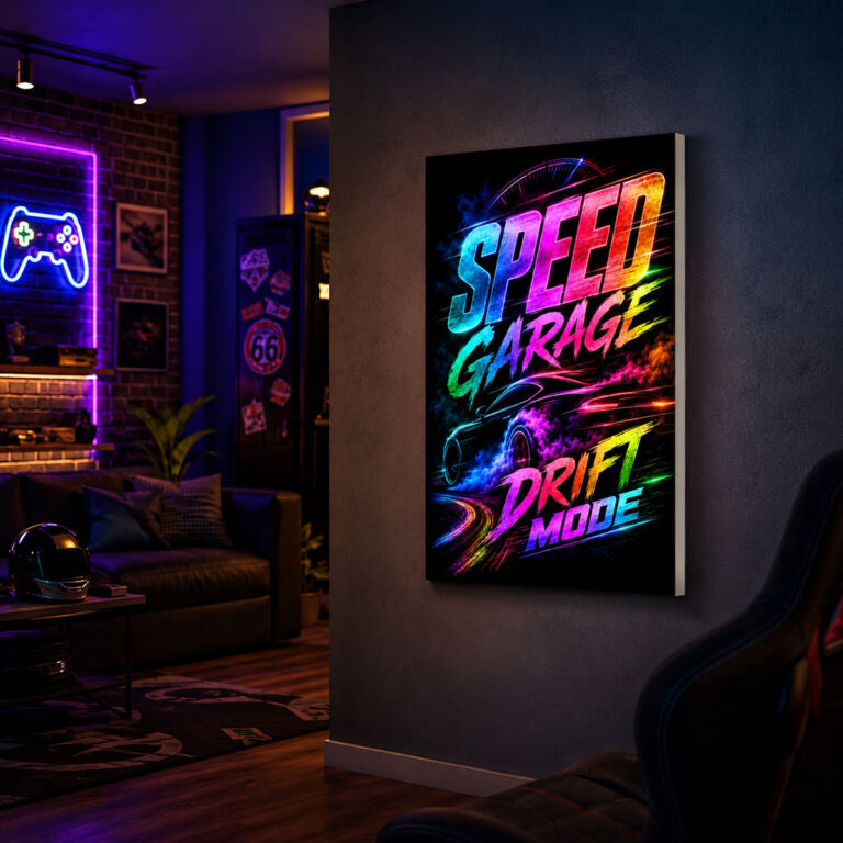 RGB LED Renk Değiştiren Speed Garage Drift Lightbox Tablo