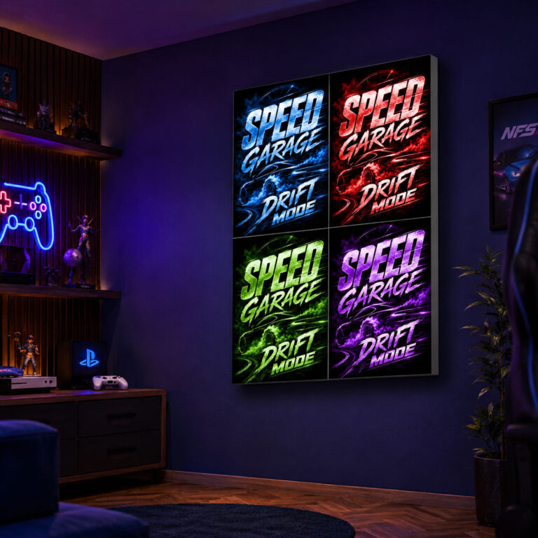 RGB LED Renk Değiştiren Speed Garage Drift Lightbox Tablo