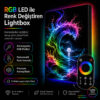 RGB LED Renk Değiştiren Neon Dalga Lightbox Tablo