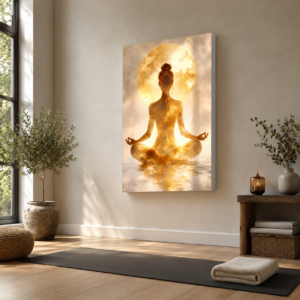 Meditasyon Yapan Kadın Tasarımlı LED Işıklı Lightbox Tablo