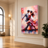 Renkli Dans Çifti Tasarımlı LED Işıklı Lightbox Tablo