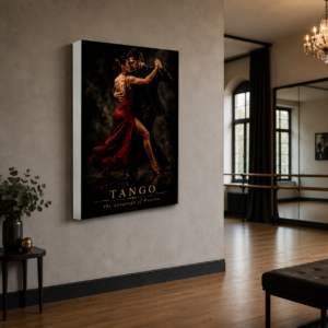 Klasik Tango Dansı Tasarımlı LED Işıklı Lightbox Tablo