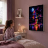 Kumandalı RGB LED İstanbul Galata ve Kız Kulesi Lightbox Tablo