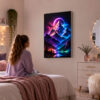 Kumandalı RGB LED Dağ ve Göl Manzaralı Dekoratif Lightbox Tablo