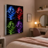 Kumandalı RGB LED Dağ ve Göl Manzaralı Dekoratif Lightbox Tablo