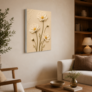 Kabartmalı Çiçek Desenli LED Işıklı Lightbox Tablo