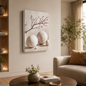 Minimalist Dal ve Pastel Küre Tasarımlı LED Işıklı Lightbox Tablo