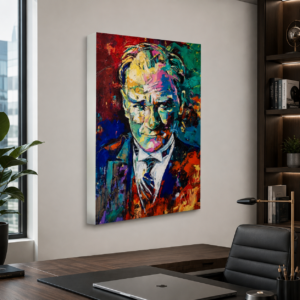 Renkli Soyut Atatürk LED Işıklı Dekoratif Lightbox