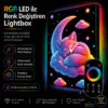 Kumandalı RGB LED Ay ve Tilki Temalı Çocuk Odası Lightbox Tablo