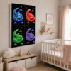 Kumandalı RGB LED Ay ve Tilki Temalı Çocuk Odası Lightbox Tablo