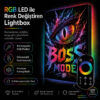 Kumandalı RGB LED Ejderha Gözü Boss Mode Gamer Lightbox Tablo