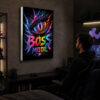 Kumandalı RGB LED Ejderha Gözü Boss Mode Gamer Lightbox Tablo