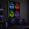 Kumandalı RGB LED Ejderha Gözü Boss Mode Gamer Lightbox Tablo