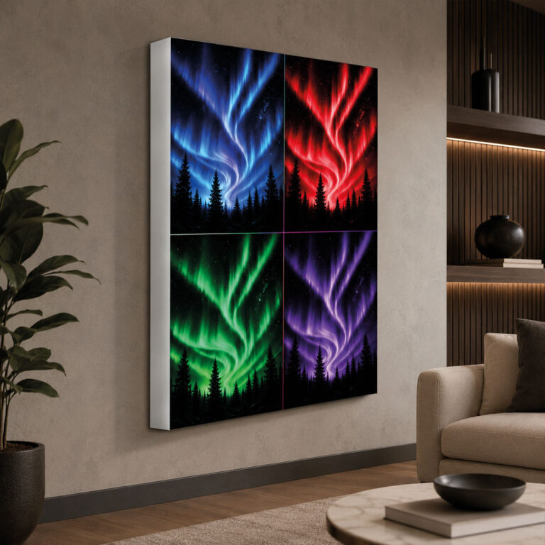 Kumandalı RGB LED Aurora Temalı Dekoratif Lightbox Tablo