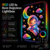 RGB LED Renk Değiştiren Astronot Çocuk Odası Lightbox Tablo