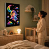 RGB LED Renk Değiştiren Astronot Çocuk Odası Lightbox Tablo