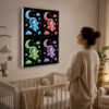 RGB LED Renk Değiştiren Astronot Çocuk Odası Lightbox Tablo