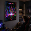 RGB LED Renk Değiştiren Siber Şehir Lightbox Tablo