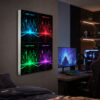 RGB LED Renk Değiştiren Siber Şehir Lightbox Tablo