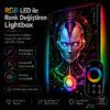 Kumandalı RGB LED Robot Yüzü Temalı Futuristik Lightbox Tablo
