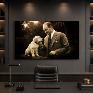 Mustafa Kemal Atatürk Yavru Köpek Temalı LED Işıklı Lightbox