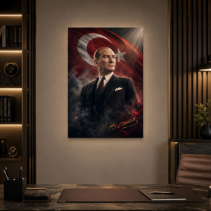 Türk Bayrağı Temalı Atatürk LED Işıklı Lightbox Tablo